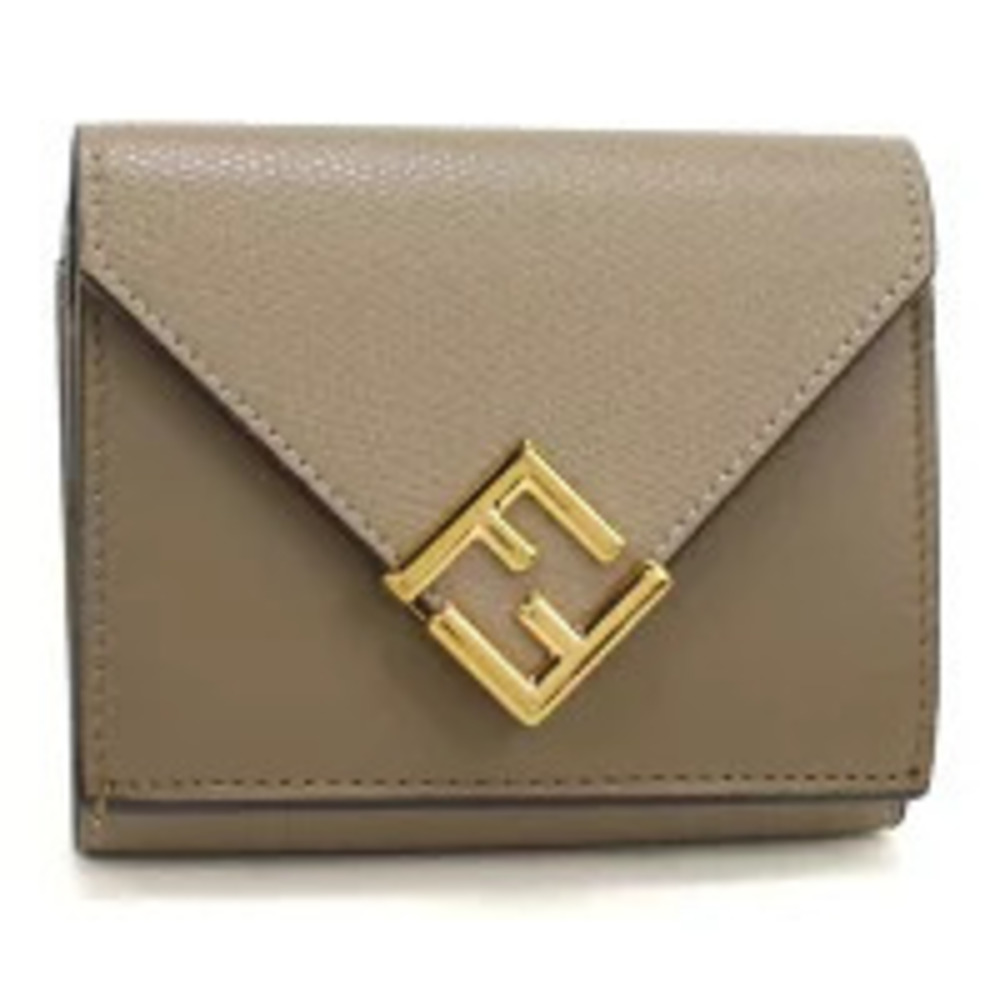Fendi Tri fold Wallet FF Diamond Gray